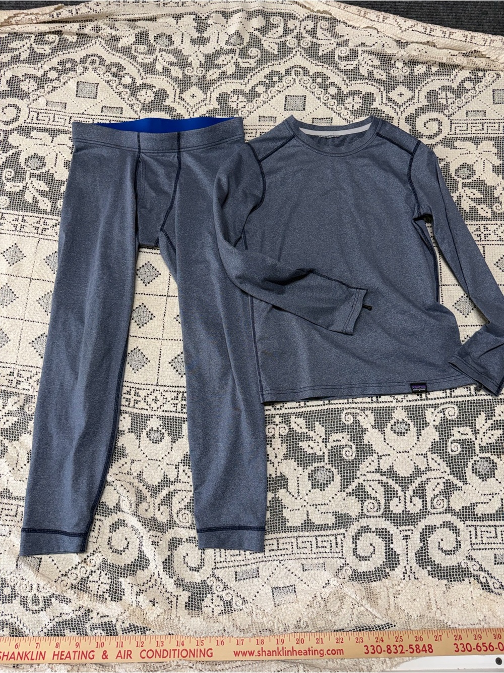 Patagonia Kids Navy Blue Thermal Pajama Set